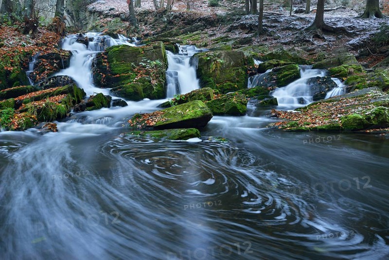 Waterfall in the Selke River in autumn