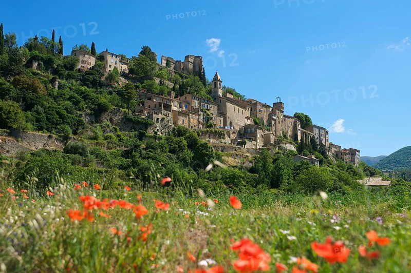 View towards the village of Montbrun-les-Bains