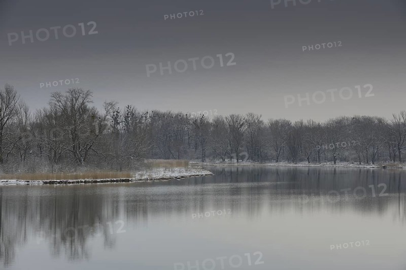 Winter landscape on the Danube