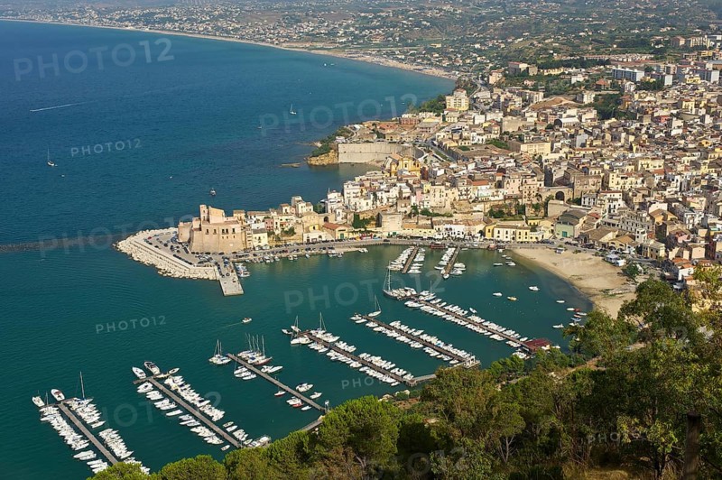 View over the town with the harbour