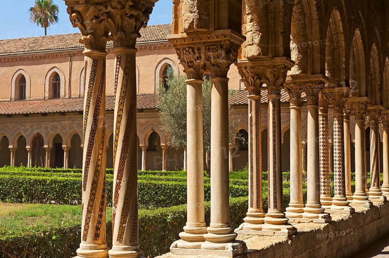 Ornate columns of the cloister
