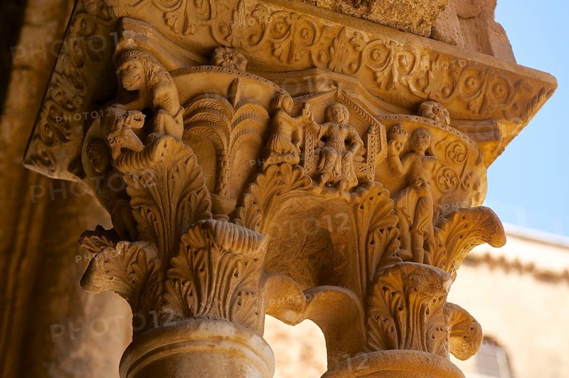 Ornate columns of the cloister