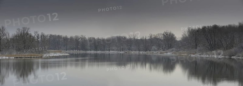 Winter landscape on the Danube