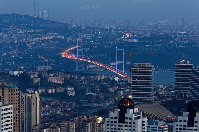 View from Istanbul Sapphire over the financial district and Bosphorus Bridge