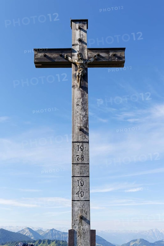 Summit cross on Zwoelferhorn Mountain