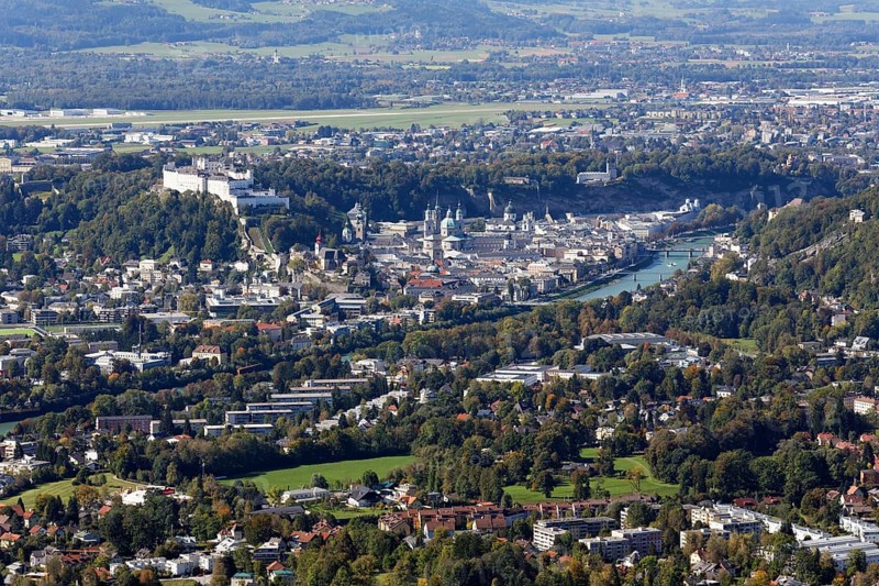 View from the Gaisberg Mountain Road towards Salzburg