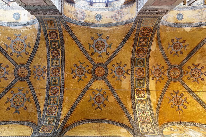 Byzantine mosaic in the vault of the narthex
