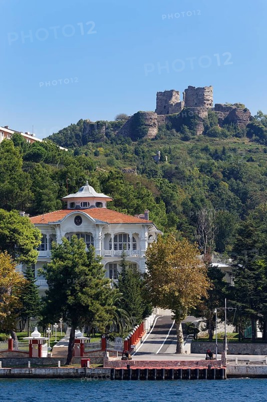 View from the Bosphorus towards Genoese Castle or Yoros Kalesi