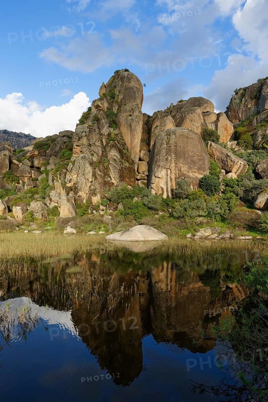Rock formations at the lakeside