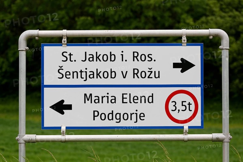Bilingual signs in German and Slovenian
