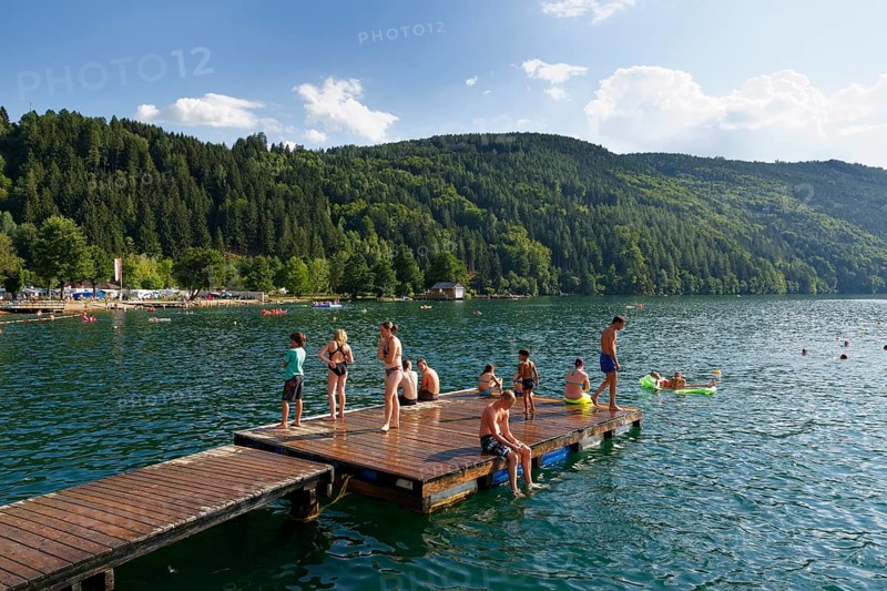 Bathing pontoon on Lake Millstatt