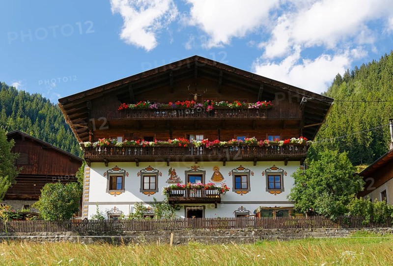 Old farmhouse with mural paintings