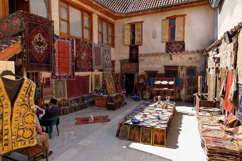 Courtyard with carpets and souvenirs
