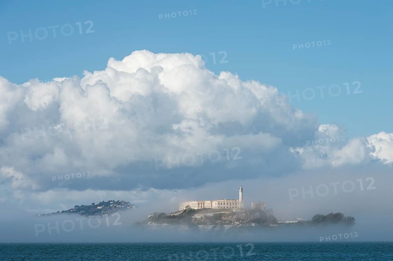 Alcatraz Island in the fog