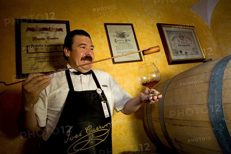 Master distiller checking the quality