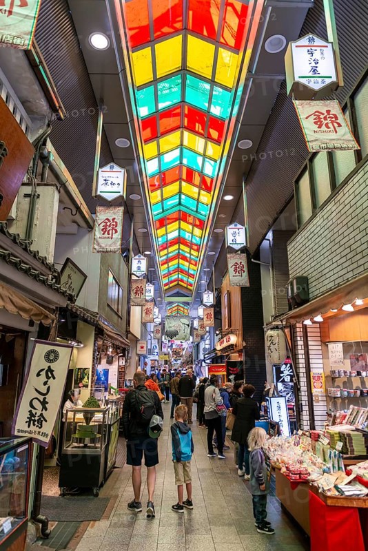 Sale of fish and seafood at the Nishiki Food Market