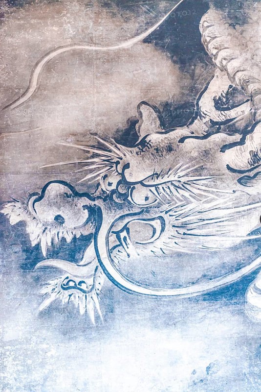 Dragon on a paper wall