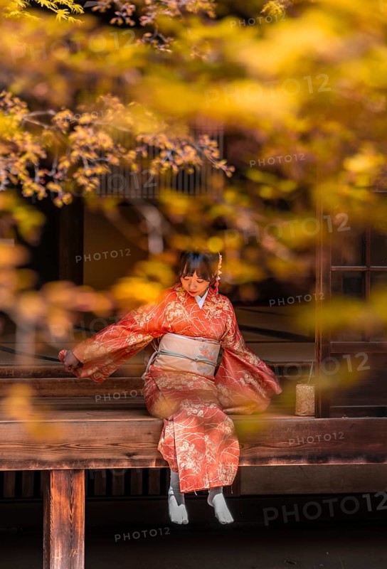 Japanese woman dressed with kimono