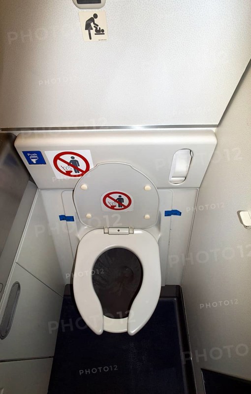 Lavatory on an airplane
