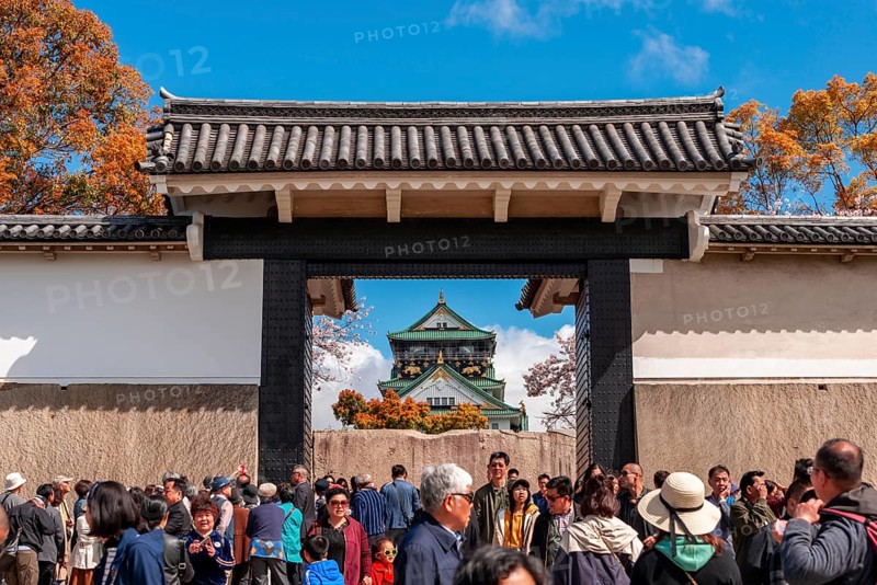 Tourists and visitors at Sakura-mon Gate