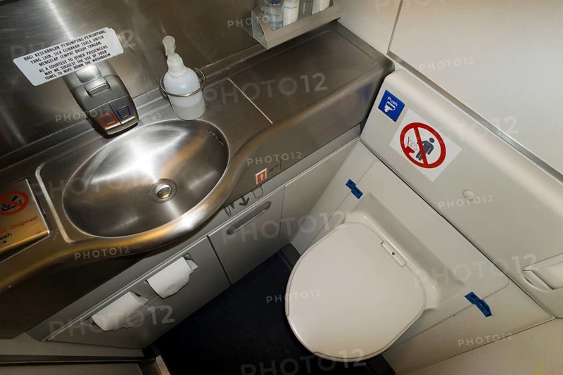 Lavatory on an airplane