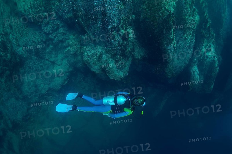 Scuba diver in Barracuda Lake