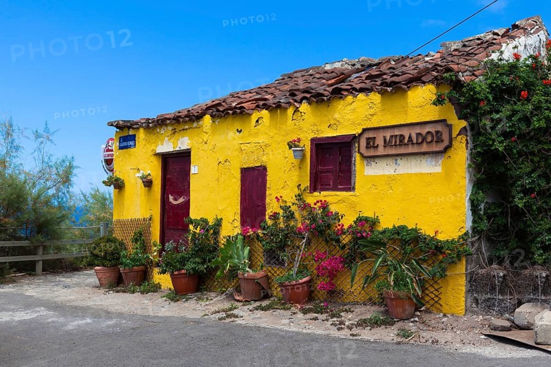 Colourful house in the village of Almaciga