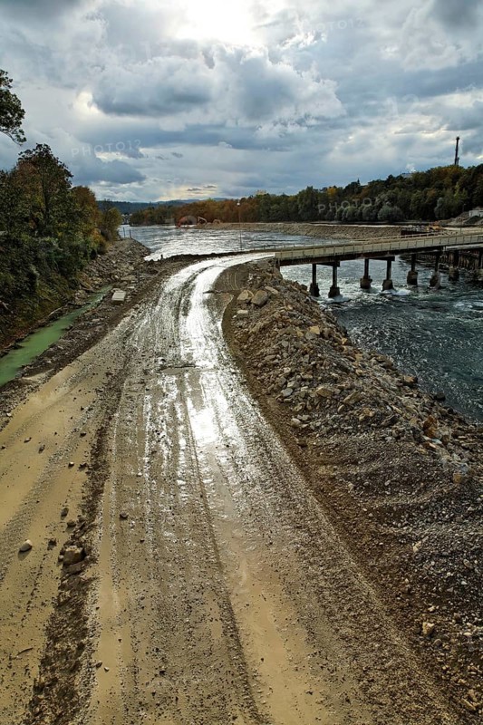 Construction site of the new hydropower plant in Rheinfelden