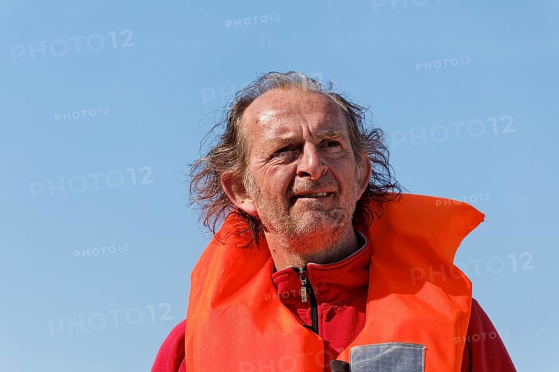 Boater with a life jacket
