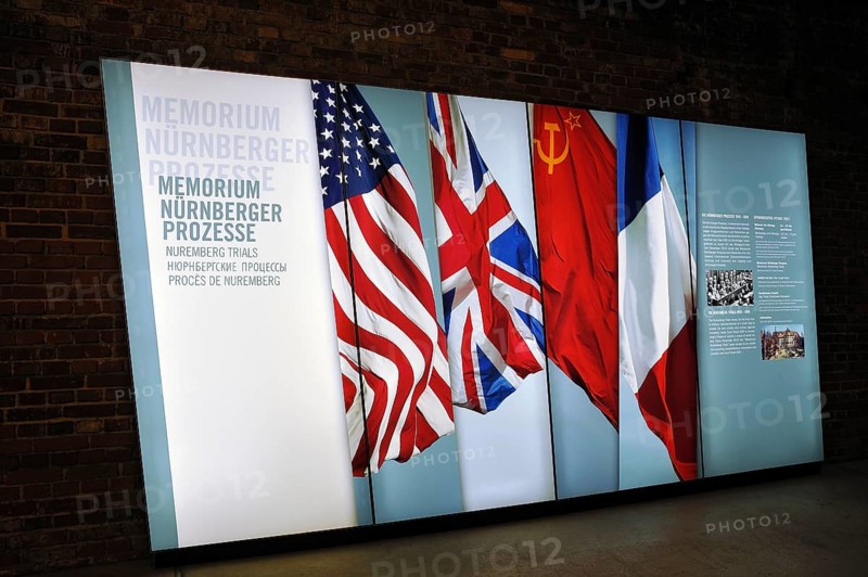 Lightboard for the Memorium Nuremberg Trials exhibition in the entrance hall of the Documentation Centre Nazi Party Rally Grounds