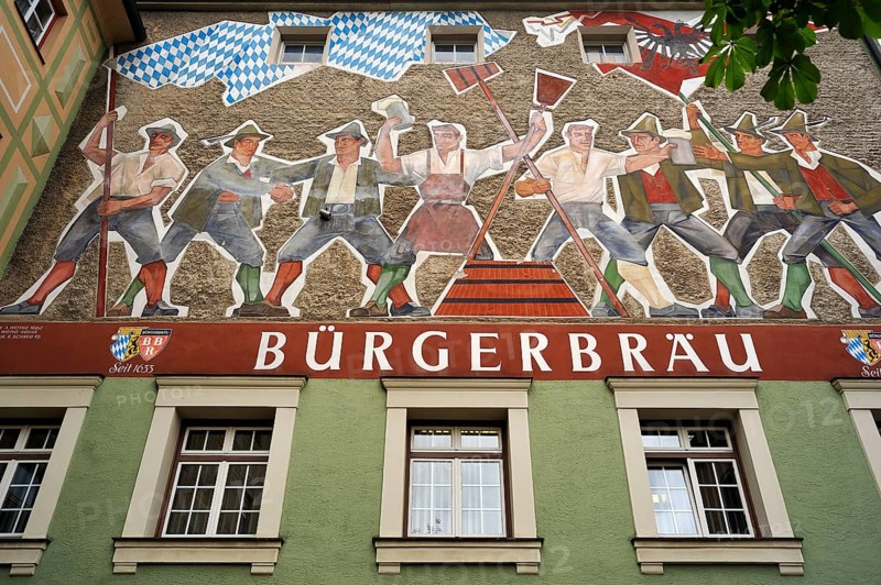 Large wall fresco from 1960 by the artist Arno Wothe