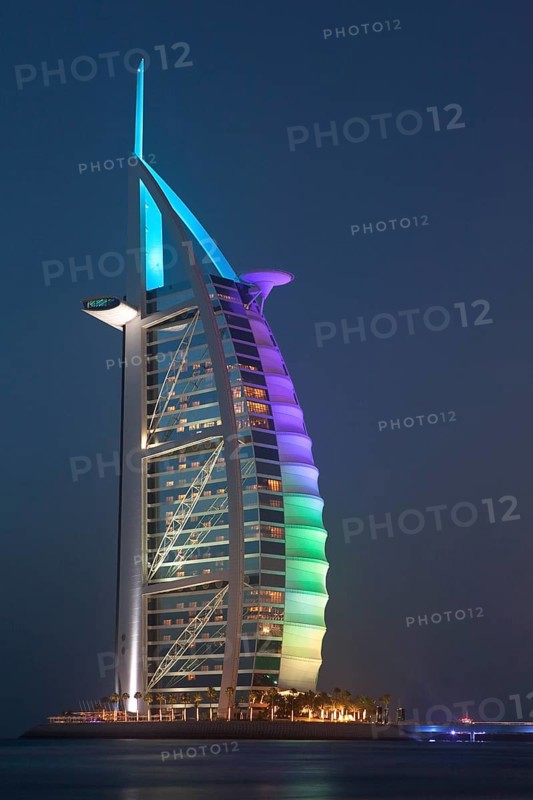 Burj al Arab Hotel at dusk