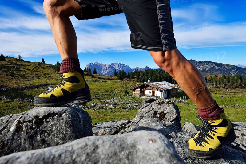 Hikers at the Eggenalm mountain pasture
