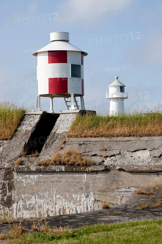 Beacon and lighthouse at Trekroner Sofort or Three Crowns Sea Fortress