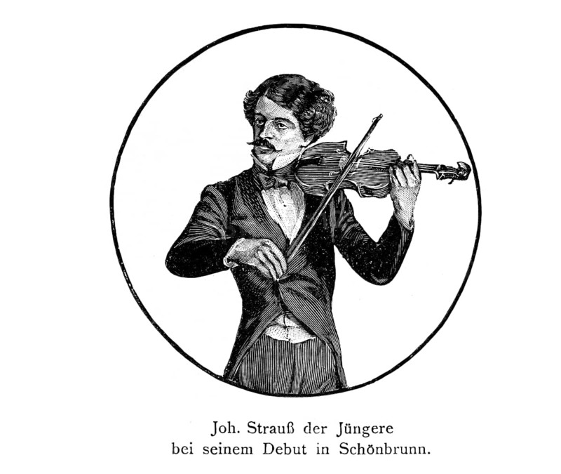 Johann Strauss the Younger during his debut at Schoenbrunn