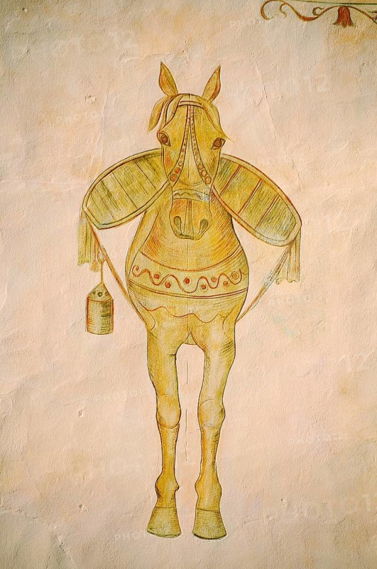 Sgraffito on a facade