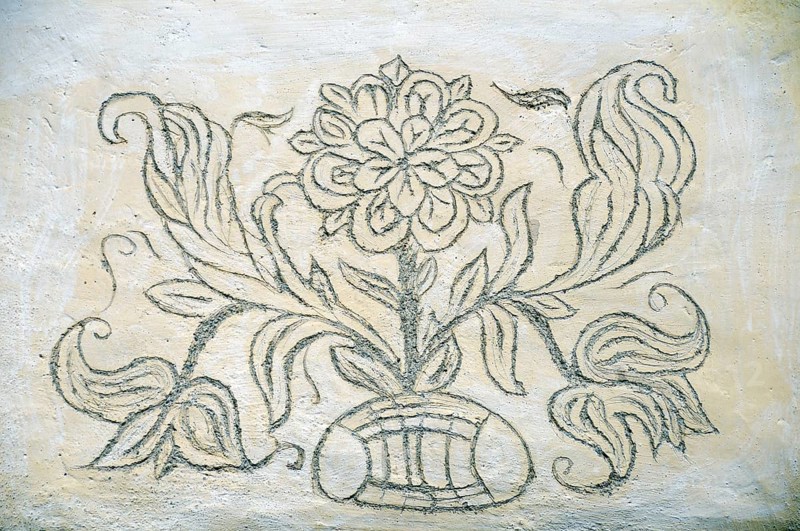 Sgraffito on a facade