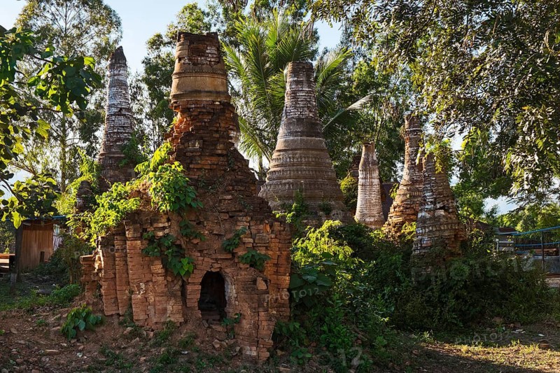 Dilapidated stupas