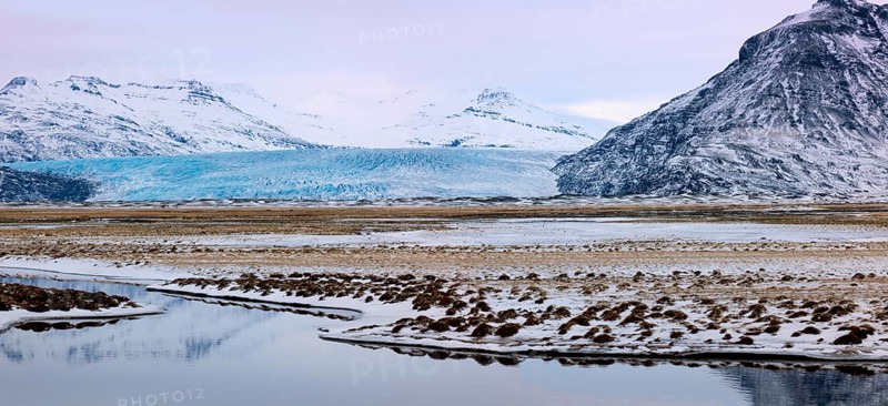 Meltwater of the Jokulsarlon glacier lagoon at the edge of the Vatnajokull Glacier