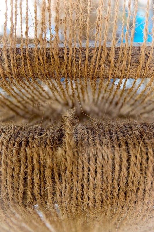Making ropes from coconut fibres in a small business