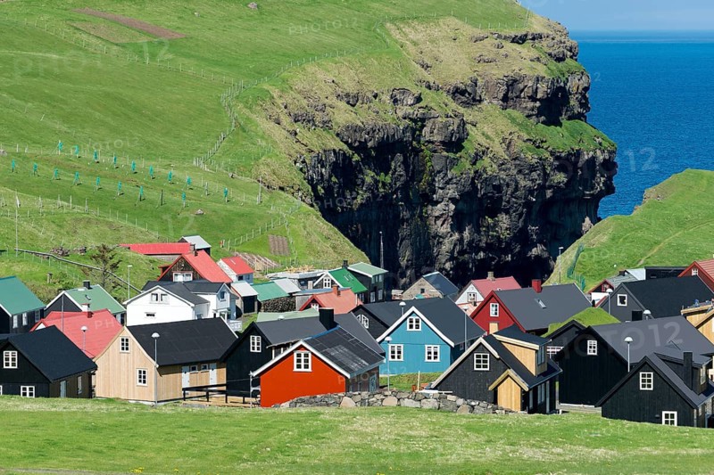 Village with typical colourful houses