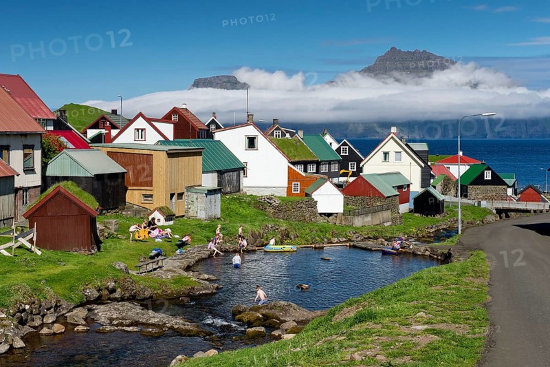 Village with typical colourful houses