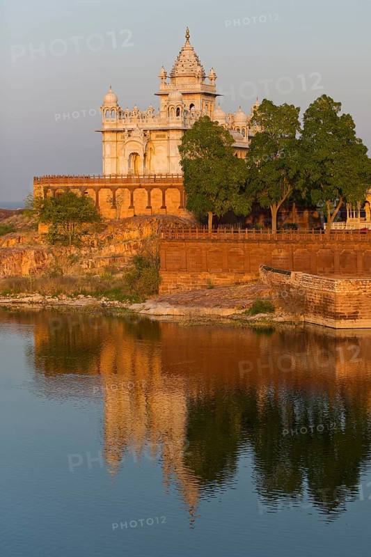 Marble Jaswant Thada Mausoleum in the evening light