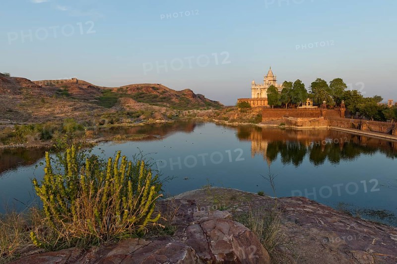 Marble Jaswant Thada Mausoleum in the evening light