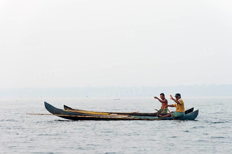 Two fishermen in their boats
