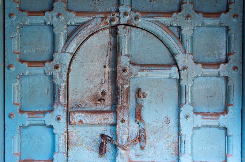 Old blue door
