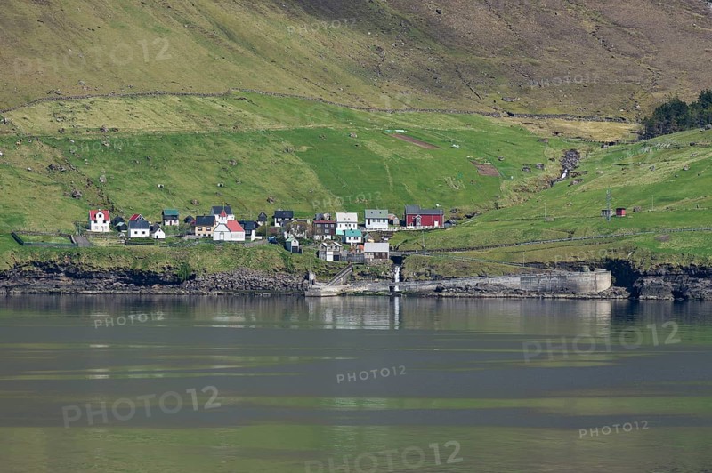 Kunoy village by the sea
