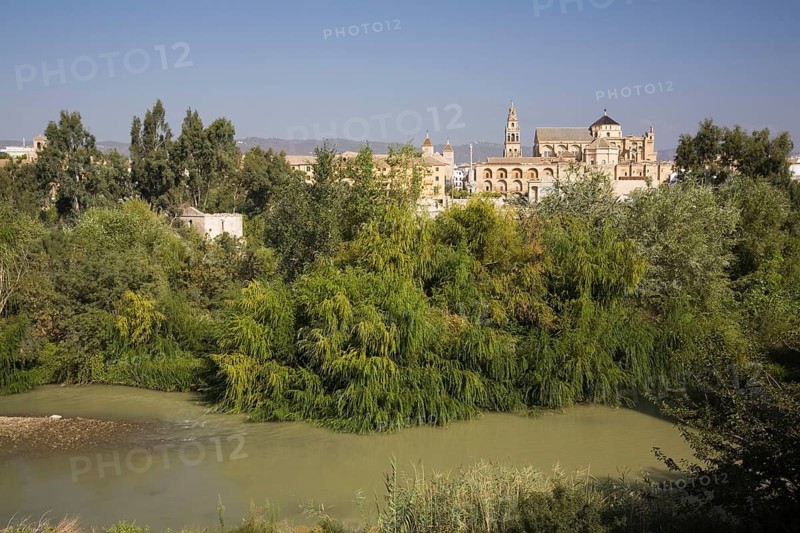 Guadalquivir river in front of the Mosqueâ€“Cathedral of Cordoba