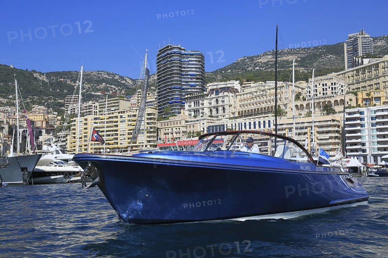 Blue motorboat