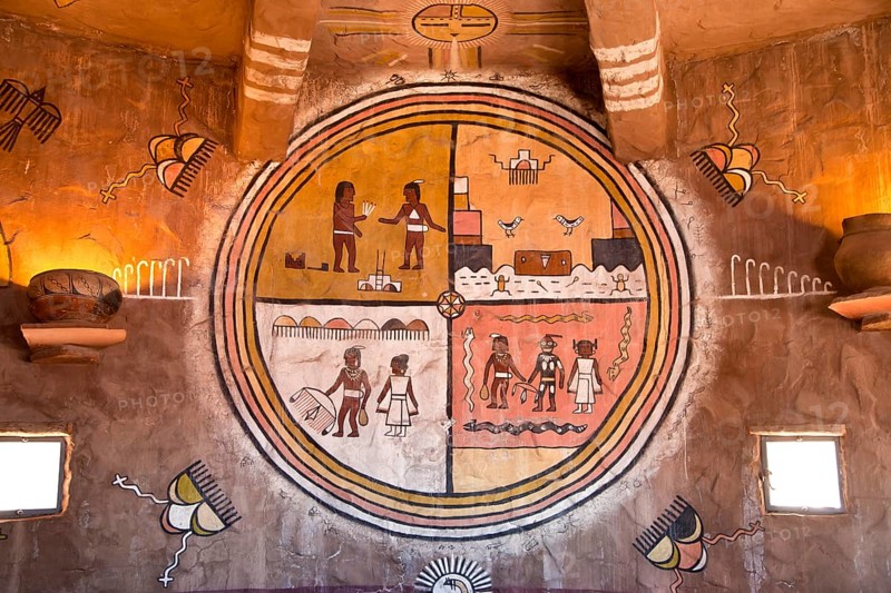 Replicas of Indian rock art in the Desert View Watchtower